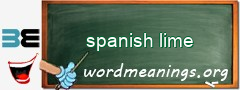 WordMeaning blackboard for spanish lime